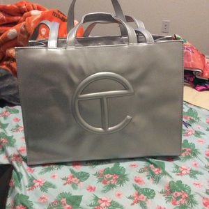 Medium Silver Telfar Tote bag